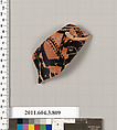 Terracotta fragment of a lekythos (oil flask), Terracotta, Greek, Attic