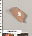 Terracotta fragment of a lekythos (oil flask), Terracotta, Greek, Attic