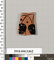 Terracotta fragment of a lekythos (oil flask), Terracotta, Greek, Attic