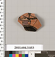 Terracotta fragment of a lekythos (oil flask), Terracotta, Greek, Attic