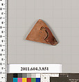 Terracotta fragment of a lekythos (oil flask), Terracotta, Greek, Attic