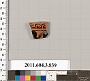 Terracotta fragment of a lekythos (oil flask), Terracotta, Greek, Attic