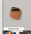Terracotta fragment of a lekythos (oil flask), Terracotta, Greek, Attic