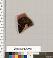 Terracotta fragment of a lekythos (oil flask), Terracotta, Greek, Attic