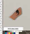 Terracotta fragment of a lekythos (oil flask), Terracotta, Greek, Attic