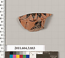 Terracotta fragment of a lekythos (oil flask), Terracotta, Greek, Attic