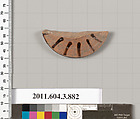 Terracotta fragment of a lekythos (oil flask), Terracotta, Greek, Attic
