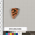 Terracotta fragment of a lekythos (oil flask), Terracotta, Greek, Attic