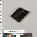 Terracotta fragment of a lekanis lid (covered dish), Terracotta, Greek, Attic