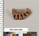 Terracotta fragment of a lekythos (oil flask), Terracotta, Greek, Attic