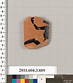Terracotta fragment of a lekythos (oil flask), Terracotta, Greek, Attic