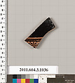 Terracotta fragment of a fish plate, Terracotta, Greek, Attic