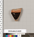 Terracotta fragment of a fish plate, Terracotta, Greek, Attic