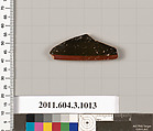 Terracotta fragment of a lekanis (covered dish)?, Terracotta, Greek, Attic