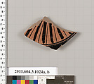 Terracotta fragment of a lekanis lid (covered dish)?, Terracotta, Greek, Attic