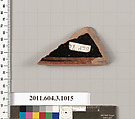 Terracotta fragment of a lekanis (covered dish)?, Terracotta, Greek, Attic