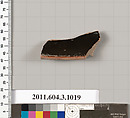 Terracotta fragment of a lekanis (covered dish), Terracotta, Greek, Attic