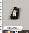 Terracotta fragment of a lekanis (covered dish)?, Terracotta, Greek, Attic