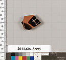 Terracotta fragment of a lekanis lid (covered dish), Terracotta, Greek, Attic