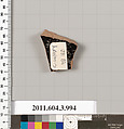 Terracotta fragment of a lekanis lid (covered dish), Terracotta, Greek, Attic