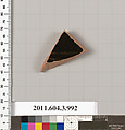 Terracotta fragment of a lekanis lid (covered dish), Terracotta, Greek, Attic