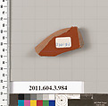 Terracotta fragment of a lekanis lid (covered dish), Terracotta, Greek, Attic