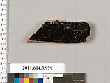 Terracotta fragment of a lekanis lid (covered dish), Terracotta, Greek, Attic