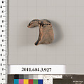 Terracotta fragment of a lekythos (oil flask), Terracotta, Greek, Attic