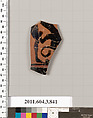 Terracotta fragment of a lekythos (oil flask), Terracotta, Greek, Attic