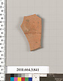 Terracotta fragment of a lekythos (oil flask), Terracotta, Greek, Attic