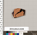 Terracotta fragment of a mastoid (drinking cup with narrow base) or a kyathos (cup-shaped ladle), Terracotta, Greek, Attic