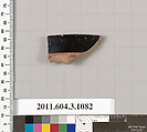 Terracotta rim fragment of a mastoid (drinking cup with narrow base), Terracotta, Greek, Attic