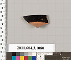 Terracotta rim fragment of a mastoid (drinking cup with narrow base), Terracotta, Greek, Attic