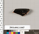 Terracotta rim fragment of a mastoid (drinking cup with narrow base), Terracotta, Greek, Attic