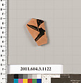 Terracotta fragment of a mastoid (drinking cup with narrow base) or a kyathos (cup-shaped ladle), Terracotta, Greek, Attic
