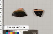 Terracotta fragments of mastoids  (drinking cups with narrow base) or kyathoi (cup-shaped ladles), Terracotta, Greek, Attic