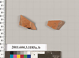 Terracotta fragments of mastoids  (drinking cups with narrow base) or kyathoi (cup-shaped ladles), Terracotta, Greek, Attic