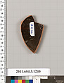 Terracotta fragment of a kyathos (cup-shaped ladle), Terracotta, Greek, Attic