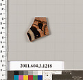 Terracotta rim fragment of a kyathos (cup-shaped ladle), Terracotta, Greek, Attic