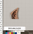 Terracotta fragment of a skyphos (deep drinking cup), Terracotta, Greek, Attic