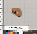 Terracotta rim fragment of a kyathos (cup-shaped ladle), Terracotta, Greek, Attic