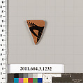 Terracotta rim fragment of a kyathos (cup-shaped ladle), Terracotta, Greek, Attic