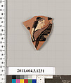 Terracotta rim fragment of a kyathos (cup-shaped ladle), Terracotta, Greek, Attic