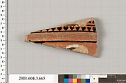 Terracotta fragment of a calyx-krater (bowl for mixing wine and water), Terracotta, Greek, Attic