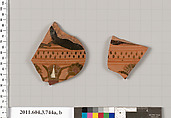 Terracotta fragments of a neck-amphora (jar), Terracotta, Greek, Attic