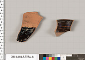 Terracotta fragments of an oinochoe: olpe (jug), Terracotta, Greek, Attic
