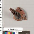 Terracotta fragment of a stamnos (jar), Terracotta, Greek, Attic