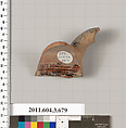 Terracotta fragment of a stamnos (jar), Terracotta, Greek, Attic