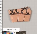 Terracotta fragment of a neck-amphora (jar), Terracotta, Greek, Attic