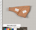 Terracotta fragment of a neck-amphora of Nicosthenic shape (jar)?, Terracotta, Greek, Attic